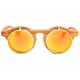 Lunettes soleil Rondes Miroir Dore Monture Bois Fantaisie Roby LUNETTES SOLEIL SOLEYL