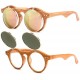 Lunettes soleil Rondes Miroir Dore Rose et Bois Fantaisie Roby LUNETTES SOLEIL SOLEYL