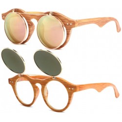 Lunettes soleil Rondes Miroir Dore Rose et Bois Fantaisie Roby LUNETTES SOLEIL SOLEYL