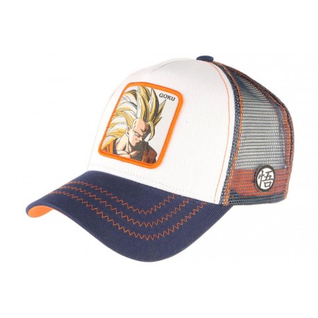 Casquette Dragon Ball Z Goku Super Saiyan Blanche et Bleue Baseball Capslab ANCIENNES COLLECTIONS divers