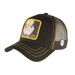 Casquette Dragon ball Z Vegeta Majin Super Saiyan Noire Trucker Capslab ANCIENNES COLLECTIONS divers