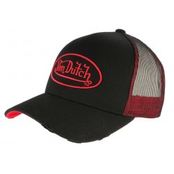 Casquette Von Dutch Rouge et Noire Trucker Baseball Neo CASQUETTES VON DUTCH