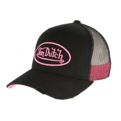 Casquette Von Dutch Rose et Noire Trucker Baseball Neo CASQUETTES VON DUTCH