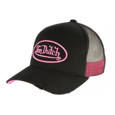 Casquette Von Dutch Rose et Noire Trucker Baseball Neo CASQUETTES VON DUTCH