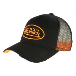 Casquette Von Dutch Orange et Noire Trucker Baseball Neo CASQUETTES VON DUTCH