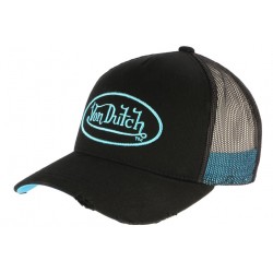 Casquette Von Dutch Bleu Azur et Noire Trucker Baseball Neo CASQUETTES VON DUTCH