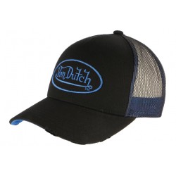 Casquette Von Dutch Bleu Ciel et Noire Filet Baseball Neo CASQUETTES VON DUTCH