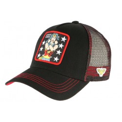 Casquette Wonder Woman Noire Trucker Baseball Capslab ANCIENNES COLLECTIONS divers