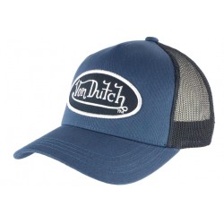 Casquette Von Dutch Bleue Filet Noir Colors Baseball Trucker CASQUETTES VON DUTCH