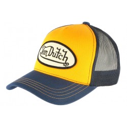 Casquette Von Dutch Orange Visiere bleue Colors Baseball Trucker Fashion CASQUETTES VON DUTCH