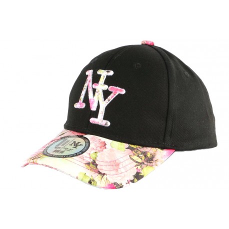 Casquette Enfant Rose et Noire Fleurs Gili Baseball NY de 7 à 12 ans ANCIENNES COLLECTIONS divers