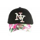 Casquette NY Enfant Rose et Noire Florale Gili Baseball NY de 7 à 12 ans Casquette Enfant Hip Hop Honour