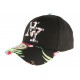 Casquette NY Noire Fleurs Rouges Gili Baseball Fashion Tropic CASQUETTES Hip Hop Honour