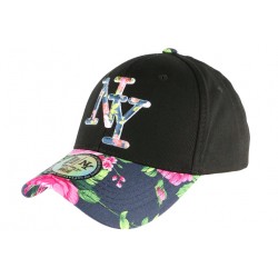 Casquette NY Bleue Fleurs Roses Gili Baseball Fashion Tropic ANCIENNES COLLECTIONS divers