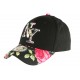Casquette NY Noire et Rose Fleurs Gili Baseball Fashion Tropic ANCIENNES COLLECTIONS divers