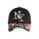 Casquette NY Noire et Rose Fleurs Gili Baseball Fashion Tropic ANCIENNES COLLECTIONS divers