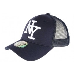 Casquette Filet NY Bleu Marine et Noire Fashion Trucker Gybz CASQUETTES Hip Hop Honour