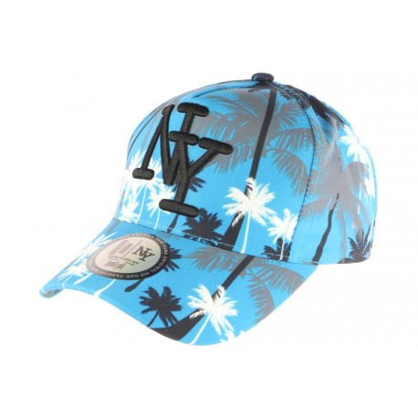 Casquette Enfant Bleue et Noire Cocotiers Fashion Baseball NY Exotic 7 a 12 ans ANCIENNES COLLECTIONS divers