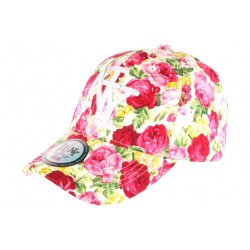 Casquette Baseball Blanche Fleurs Roses Tendance Baseball NY Palma ANCIENNES COLLECTIONS divers