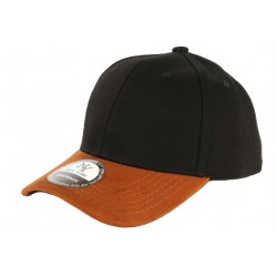 Casquette Enfant Noire Visiere Cuir Marron Baseball Neyl de 7 à 11 ans Casquette Enfant Hip Hop Honour