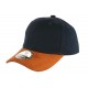 Casquette Enfant Bleu Visiere Cuir Marron Baseball Neyl de 7 à 11 ans Casquette Enfant Hip Hop Honour