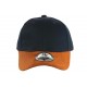 Casquette Enfant Bleu Visiere Cuir Marron Baseball Neyl de 7 à 11 ans Casquette Enfant Hip Hop Honour