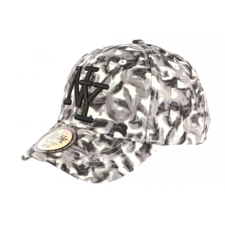 Casquette Enfant Grise et Blanche Tie Dye Baseball NY Noox 7 à 11 ans Casquette Enfant Hip Hop Honour