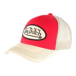 Casquette baseball Von Dutch Colors Tricolore Rouge, Noir, Beige