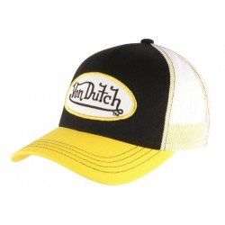 Casquette Von Dutch Noire Visiere Jaune Colors Trucker Baseball Fashion CASQUETTES VON DUTCH