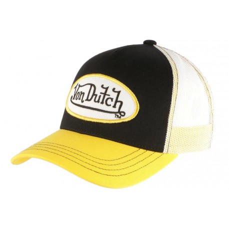 Casquette Von Dutch Noire Visiere Jaune Colors Trucker Baseball Fashion CASQUETTES VON DUTCH