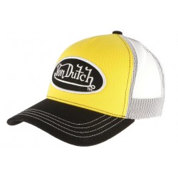 Casquette Von Dutch Jaune Visiere Noire Colors Trucker Baseball Tendance CASQUETTES VON DUTCH