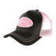 Casquette Von Dutch Noire et Rose Strass Baseball Fashion Flakes CASQUETTES VON DUTCH