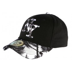 Casquette Enfant Blanche et Noire Fashion Hawai Baseball NY de 7 à 12 ans Casquette Enfant Hip Hop Honour