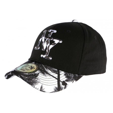 Casquette Enfant Blanche et Noire Fashion Hawai Baseball NY de 7 à 12 ans Casquette Enfant Hip Hop Honour