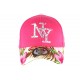 Casquette NY Rose et Beige Fleurs Gili Baseball Fashion Tropic ANCIENNES COLLECTIONS divers