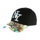 Casquette NY Bleue et Noire Fleurs Gili Baseball Fashion Tropic CASQUETTES Hip Hop Honour