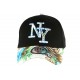 Casquette NY Bleue et Noire Fleurs Gili Baseball Fashion Tropic CASQUETTES Hip Hop Honour