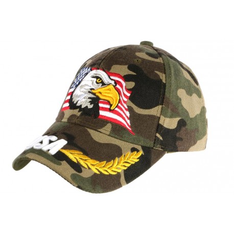 Casquette Aigle Camouflage Armee USA et Lauriers Dores Biker ANCIENNES COLLECTIONS divers