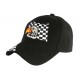 Casquette Biker Aigle Noir et Drapeau Damier Baseball Motard CASQUETTES Nyls Création