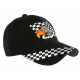 Casquette Biker Aigle Noir et Drapeau Damier Baseball Motard CASQUETTES Nyls Création