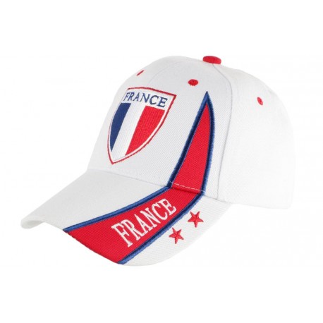 Casquette France Blanche Drapeau blanc rouge Baseball tricolore ANCIENNES COLLECTIONS divers