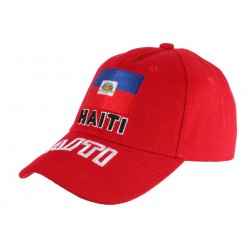 Casquette Haiti Rouge Baseball drapeau Haitien Mode Caraibes CASQUETTES PAYS