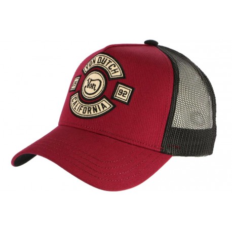 Casquette Von Dutch Rouge California 2992 Biker Trucker Baseball CASQUETTES VON DUTCH