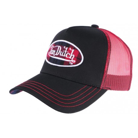 Casquette Von Dutch Rouge et Noire Ecossais Baseball Carb ANCIENNES COLLECTIONS divers