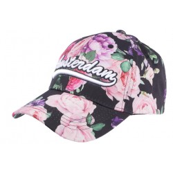 Casquette Amsterdam Noire Rose Fleurs Fashion Baseball Bora ANCIENNES COLLECTIONS divers