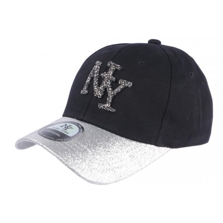 Casquette NY Femme Strass Gris Argent Baseball Noire Starly ANCIENNES COLLECTIONS divers