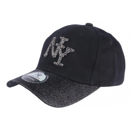 Casquette NY Femme Strass Noir Baseball Black Starly ANCIENNES COLLECTIONS divers