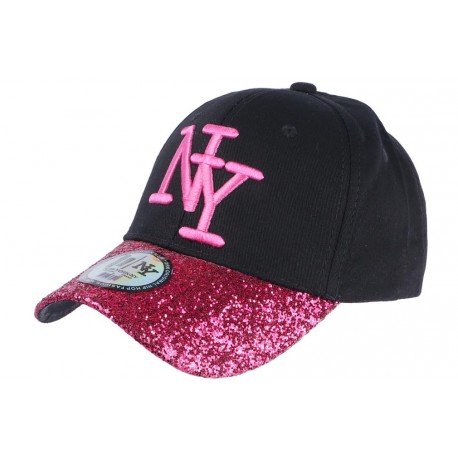 Casquette Baseball Femme Strass Rouge Baseball NY Noire Etoyl ANCIENNES COLLECTIONS divers