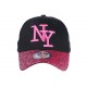 Casquette Baseball Femme Strass Rouge Baseball NY Noire Etoyl ANCIENNES COLLECTIONS divers