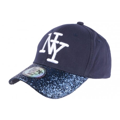 Casquette Baseball Femme Strass Bleu Baseball NY Marine Etoyl ANCIENNES COLLECTIONS divers